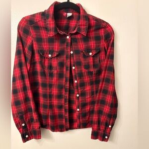 H&M Red and Black Checkered Shirt